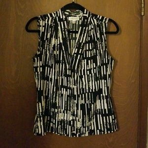 Black and White patterned blouse